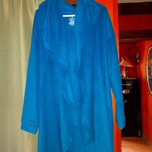 Cuddl Duds Teal Fleece Cardigan L/XL